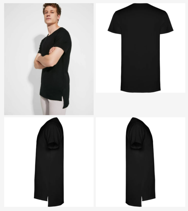 camiseta personalizada larga oversize, larga por debajo, camiseta falda